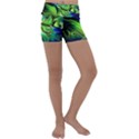 Fractal Art Pattern Abstract Fantasy Digital Kids  Lightweight Velour Yoga Shorts View1