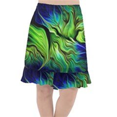 Fractal Art Pattern Abstract Fantasy Digital Fishtail Chiffon Skirt by Jancukart