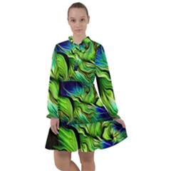 Fractal Art Pattern Abstract Fantasy Digital All Frills Chiffon Dress