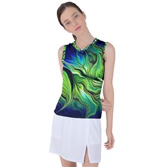 Fractal Art Pattern Abstract Fantasy Digital Women s Sleeveless Sports Top by Jancukart