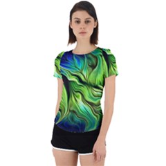 Fractal Art Pattern Abstract Fantasy Digital Back Cut Out Sport Tee by Jancukart