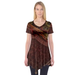 Fractal Pattern Geometric Pattern Short Sleeve Tunic  by danenraven