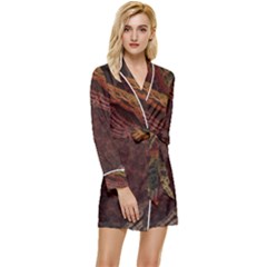 Fractal Pattern Geometric Pattern Long Sleeve Satin Robe by danenraven