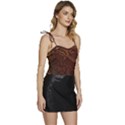 Fractal Pattern Geometric Pattern Flowy Camisole Tie Up Top View3