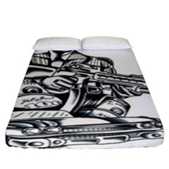 Scarface Movie Traditional Tattoo Fitted Sheet (king Size) by tradlinestyle