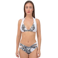 Scarface Movie Traditional Tattoo Double Strap Halter Bikini Set by tradlinestyle