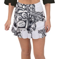 Scarface Movie Traditional Tattoo Fishtail Mini Chiffon Skirt