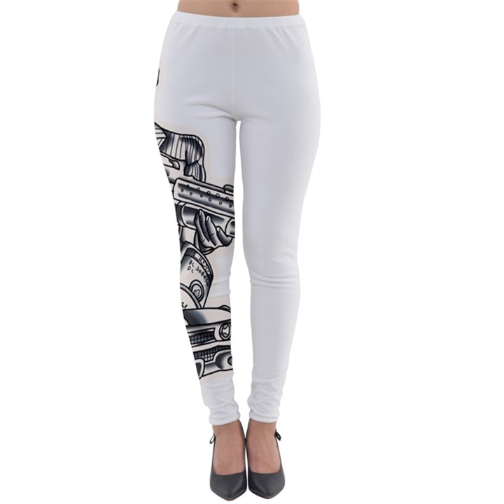 Scarface Movie Traditional Tattoo Lightweight Velour Leggings