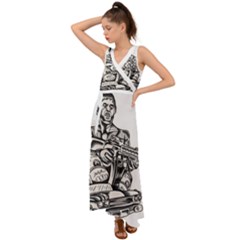 Scarface Movie Traditional Tattoo V-neck Chiffon Maxi Dress by tradlinestyle