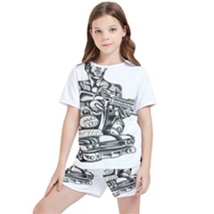 Scarface Movie Traditional Tattoo Kids  Tee And Sports Shorts Set by tradlinestyle