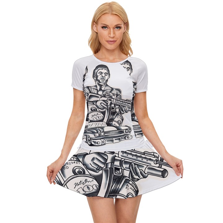 Scarface Movie Traditional Tattoo Women s Sports Wear Set