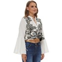 Scarface Movie Traditional Tattoo Boho Long Bell Sleeve Top View3