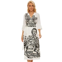 Scarface Movie Traditional Tattoo Midsummer Wrap Dress