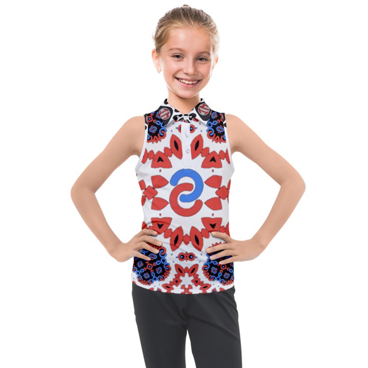  Im Fourth Dimension Adkps Strap Kids  Sleeveless Polo Tee