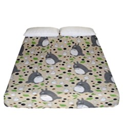 Pattern My Neighbor Totoro Fitted Sheet (california King Size) by danenraven