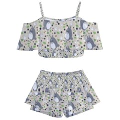 Pattern My Neighbor Totoro Kids  Off Shoulder Skirt Bikini