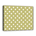 Lime Green Polka Dots Canvas 14  x 11  (Stretched) View1