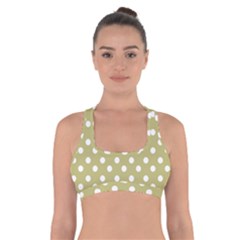 Lime Green Polka Dots Cross Back Sports Bra by GardenOfOphir