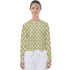 Lime Green Polka Dots Women s Slouchy Sweat