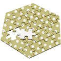 Lime Green Polka Dots Wooden Puzzle Hexagon View3