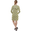 Lime Green Polka Dots Long Sleeve Hoodie Dress View2