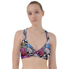 Floral Skeletons Sweetheart Sports Bra by GardenOfOphir