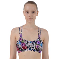 Floral Skeletons Line Them Up Sports Bra by GardenOfOphir