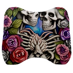 Floral Skeletons Velour Head Support Cushion by GardenOfOphir