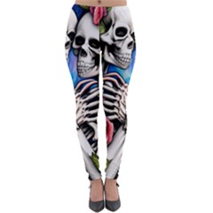 Floral Skeletons Lightweight Velour Leggings by GardenOfOphir