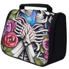 Floral Skeletons Full Print Travel Pouch (big) by GardenOfOphir