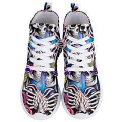 Floral Skeletons Women s Lightweight High Top Sneakers by GardenOfOphir