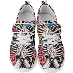 Floral Skeletons Men s Velcro Strap Shoes by GardenOfOphir