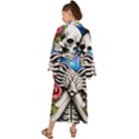 Floral Skeletons Maxi Kimono View2