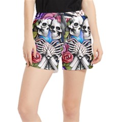 Floral Skeletons Women s Runner Shorts by GardenOfOphir