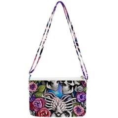 Floral Skeletons Double Gusset Crossbody Bag by GardenOfOphir