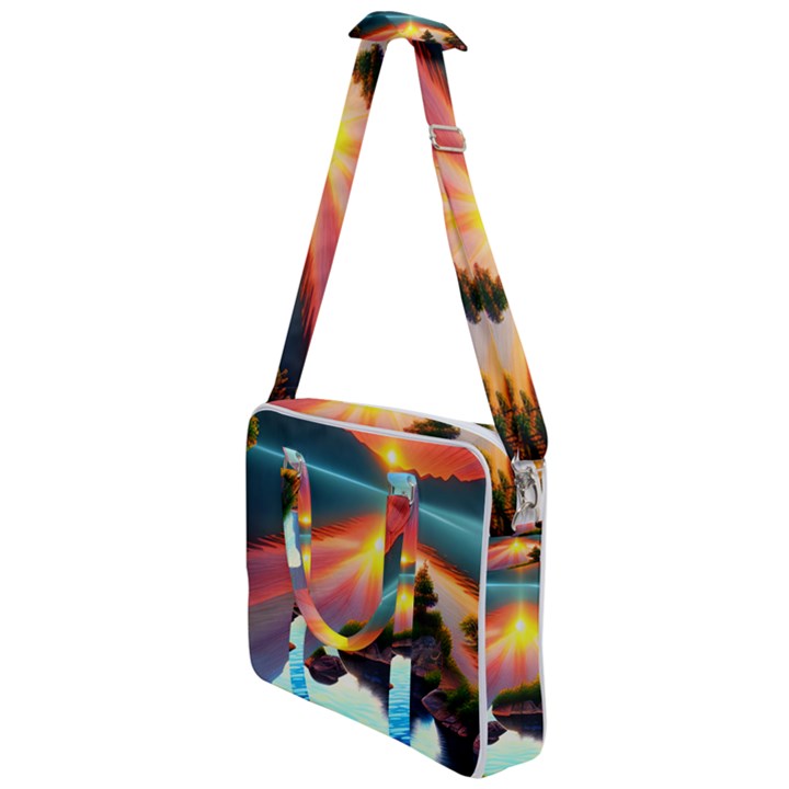 Sunset Over A Lake Cross Body Office Bag