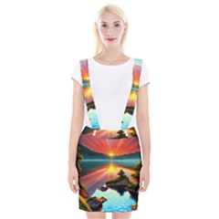 Sunset Over A Lake Braces Suspender Skirt by GardenOfOphir