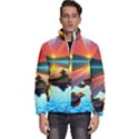 Sunset Over A Lake Men s Puffer Bubble Jacket Coat View1