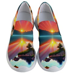 Sunset Over A Lake Women s Lightweight Slip Ons by GardenOfOphir