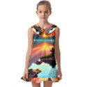 Sunset Over A Lake Kids  Pilgrim Collar Ruffle Hem Dress View1