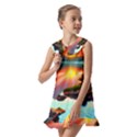 Sunset Over A Lake Kids  Pilgrim Collar Ruffle Hem Dress View2