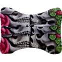 Black Skulls Red Roses Velour Seat Head Rest Cushion View2