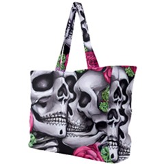 Black Skulls Red Roses Simple Shoulder Bag by GardenOfOphir