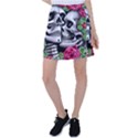 Black Skulls Red Roses Tennis Skirt View1