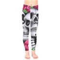 Black Skulls Red Roses Kids  Classic Winter Leggings View1