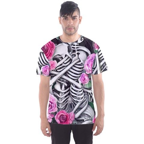 Floral Skeletons Men s Sport Mesh Tee by GardenOfOphir