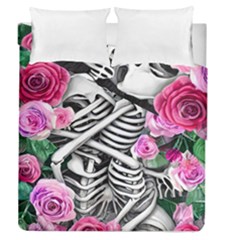 Floral Skeletons Duvet Cover Double Side (queen Size) by GardenOfOphir