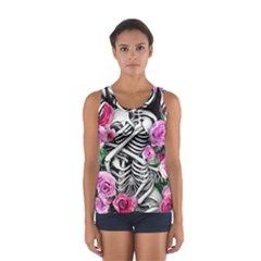 Floral Skeletons Sport Tank Top  by GardenOfOphir