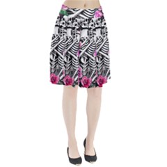 Floral Skeletons Pleated Skirt by GardenOfOphir