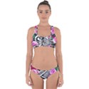 Floral Skeletons Cross Back Hipster Bikini Set View1